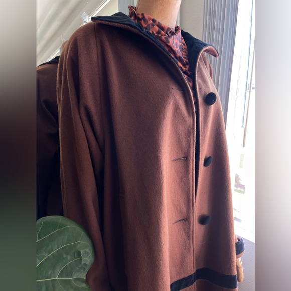 Designs by Projections - Women's Wool Trench with Woven Trim Design, - Picture 3 of 8